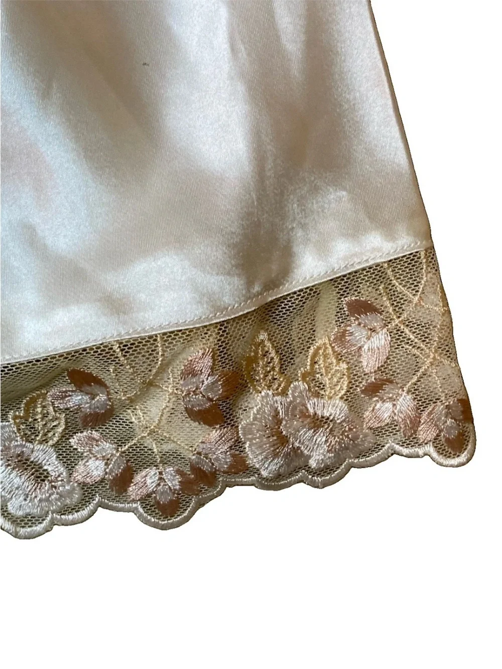 Morgan Taylor Initmates Bridal Ivory White Chemise Slip Lace Trim Wedding Size M